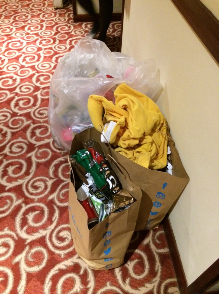 Lucky us, our own bag of rubbish.